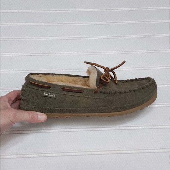 L.L. Bean Men\'s Wicked Good Moccasins Slippers Size 7 Green main image 9